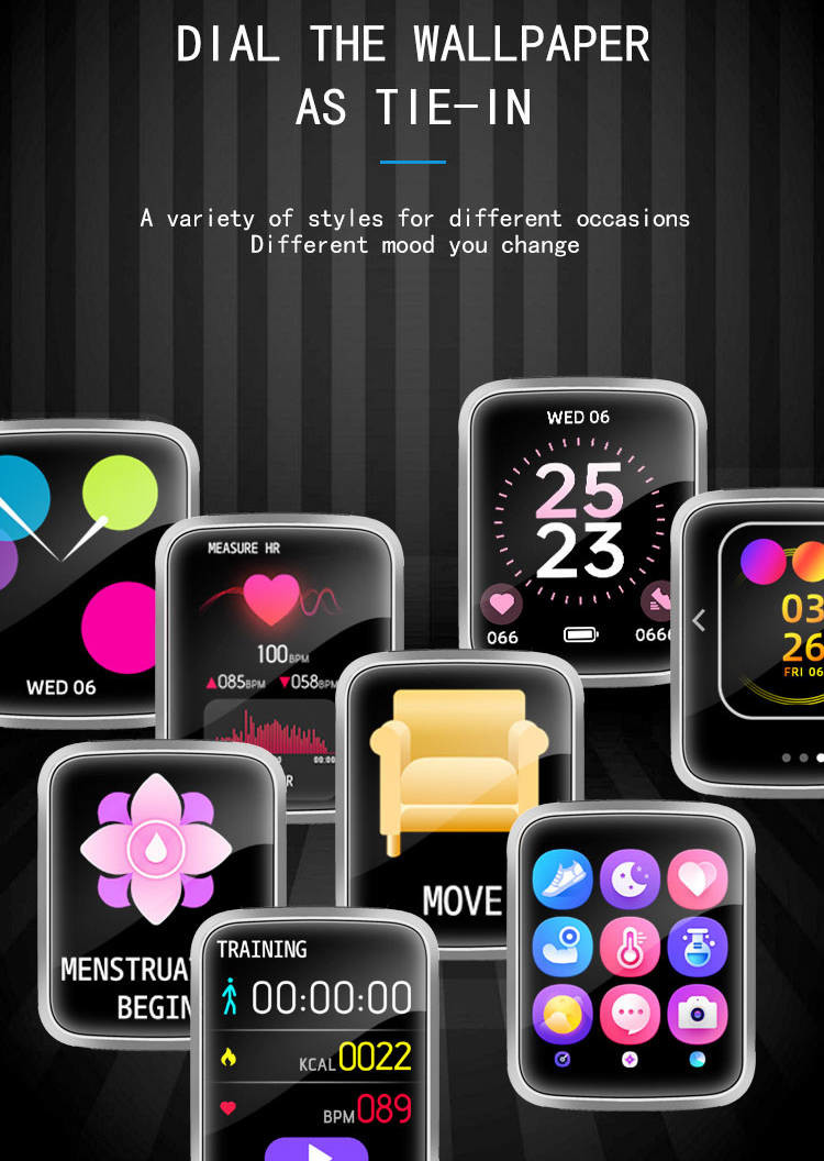 Realtek 8762C Women Smart Watch SMS TFT Calorie Monitoring Music Control