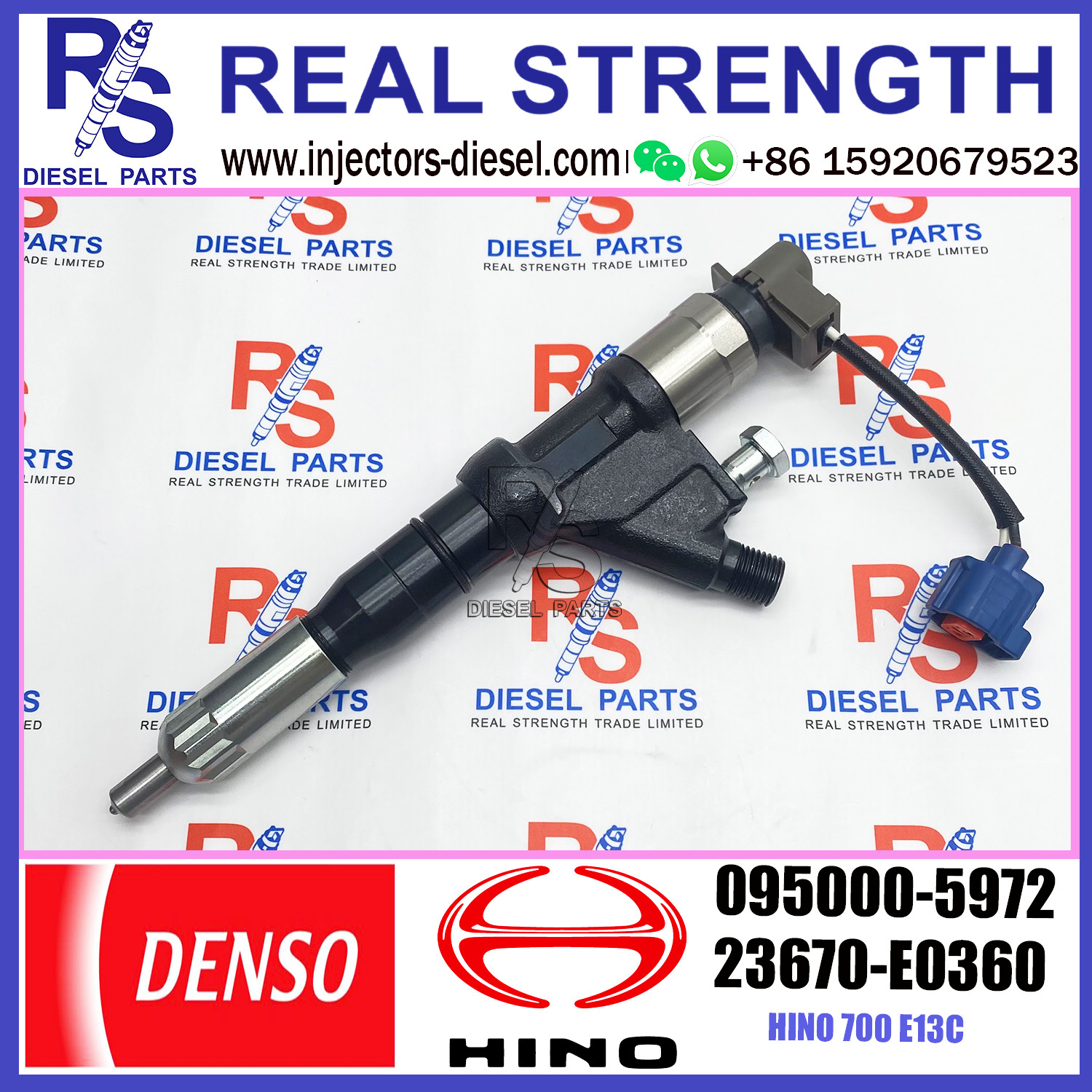 Common rail fuel injector 095000-5970 095000-5971 095000-5972 for HINO 700 Series 23670-E0360
