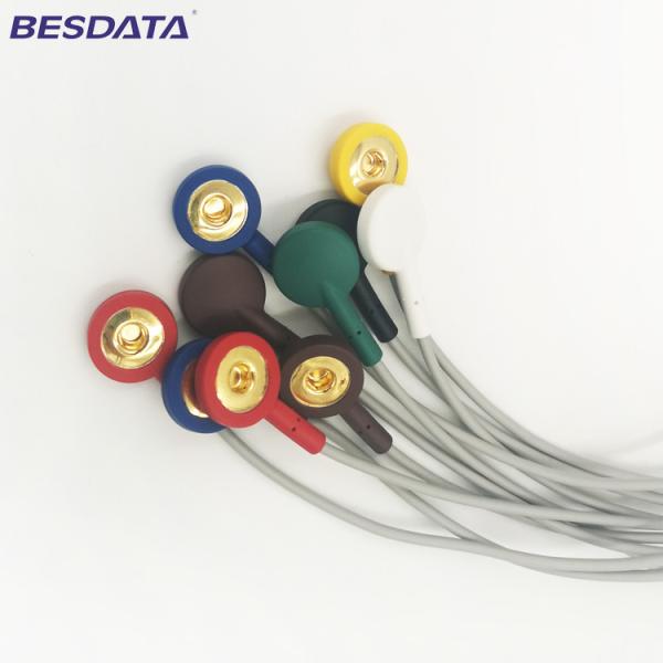 Buy cheap TPU Material ECG EKG Cables shielded Leadwires 4 Leads Colorized Cable Snap IEC Din 1.5mm Plug nihon kohden from wholesalers
