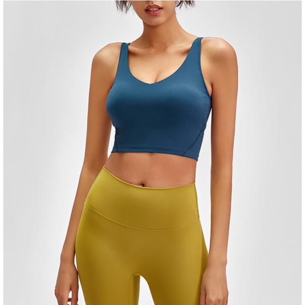 Buy cheap Fashion V Neck U Back Padded Vest Sports Bra Shockproof Yogawear Woman Sportwear from wholesalers