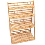 Customized Foldable Wooden Plant Stand , 4 Layer Bamboo Plant Pot Holder