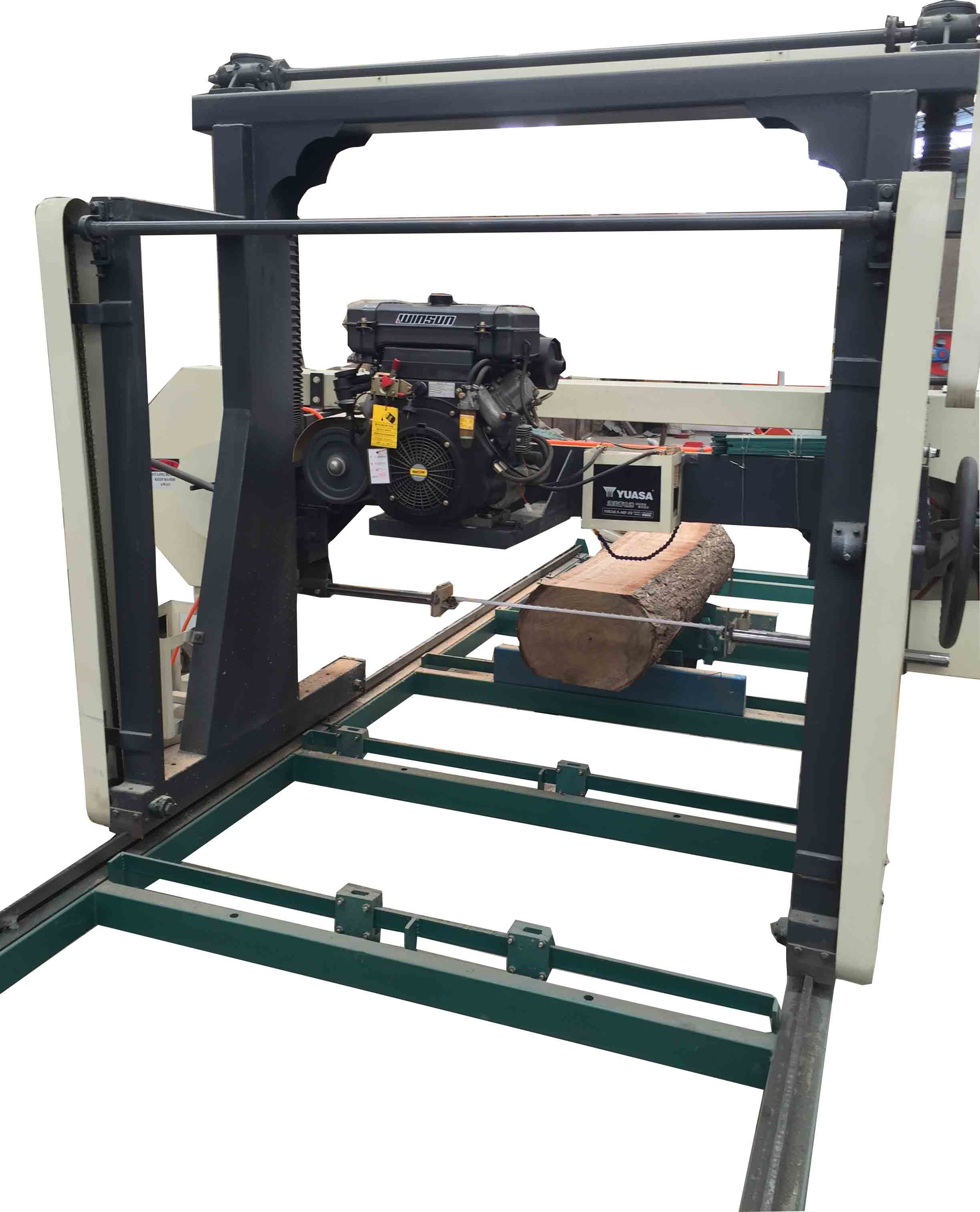 Petrol powered small SH24 portable horizontal band sawmill for wood sawing