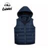Buy cheap Winter Black Polyester Cotton Thick Hooded Utility Slim Fit Sleeveless Man Cotton Quilted Waistcoat Vest from wholesalers