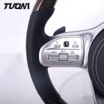 Custom Wooden Steering Wheel Mercedes Benz Black Smooth Leather