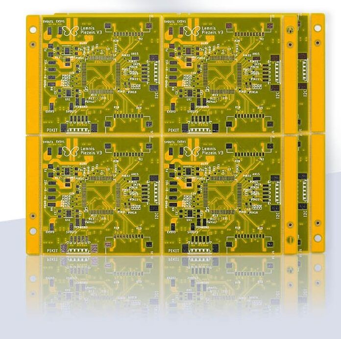 Yellow Lead Free PCBA SMT 6 Layer PCB Fabrication Tin Spraying Process