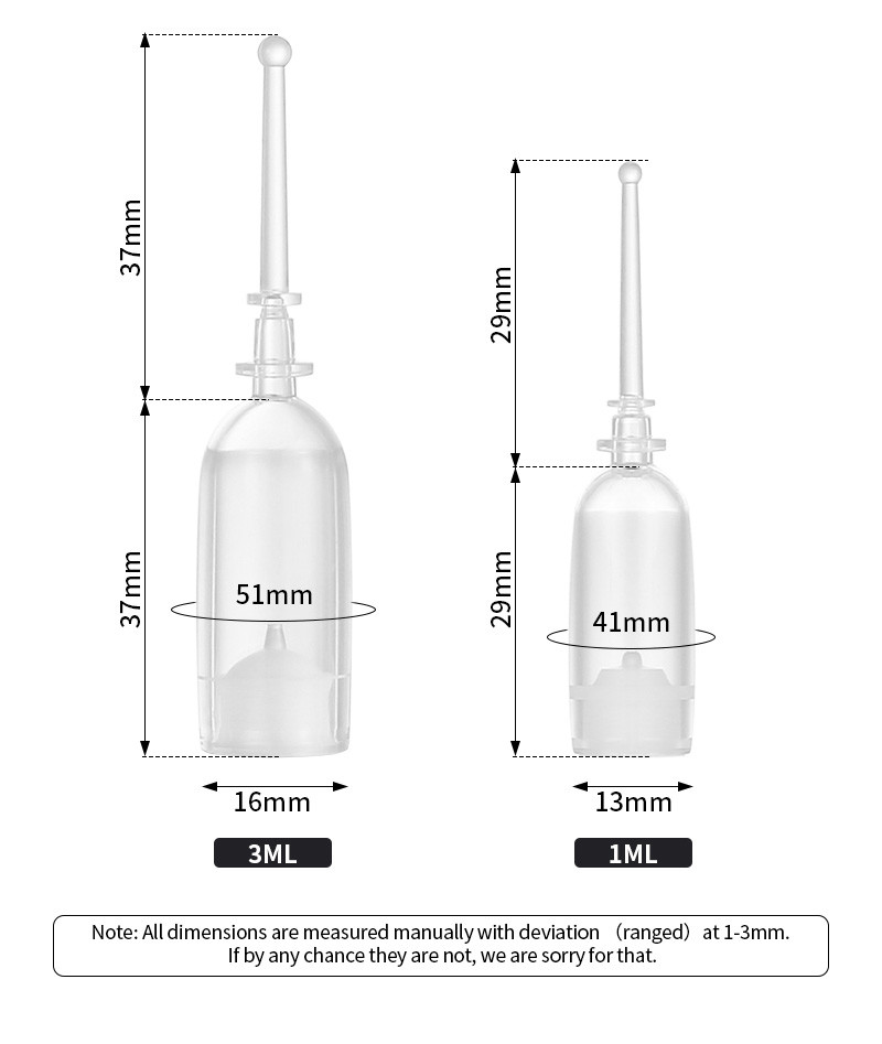 Transparent 2 Ml Serum Vials , Airless Cosmetic Serum Bottles Screen Printing