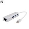 Buy cheap Aluminum Alloy USB 3.1 Type C to Ethernet Adapter With 3 Port USB 3.0 HUB Type-C to RJ45 Network LAN Adapter Converter Cable from wholesalers