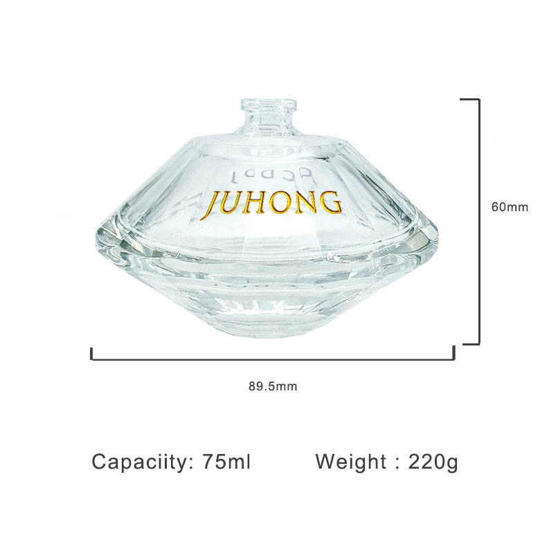 Wholesale High-Grade Glass Perfume Bottles 75ml Shaped Crystal White Glass Transparent Perfume Bottles Can Be Equipped W