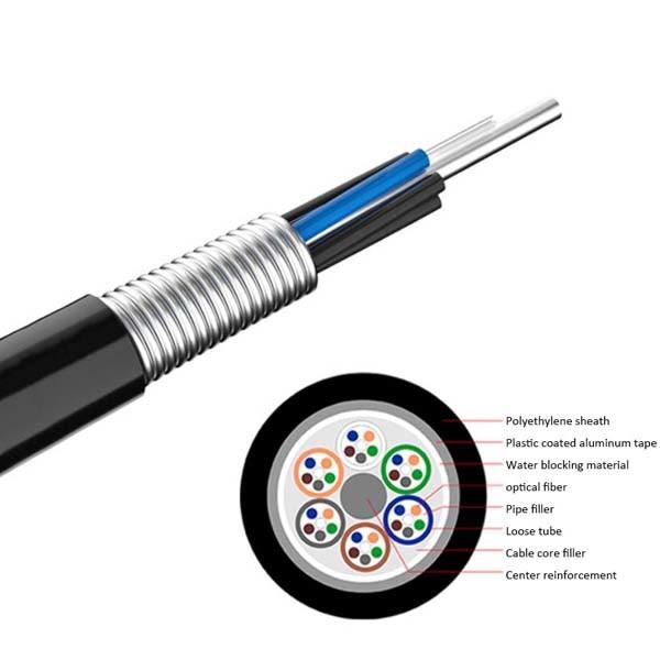 Buy cheap Armored Layer Stranded Outdoor Optical Cable GYTS 4 Core Central Tube Type from wholesalers