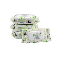 Buy cheap Unbleached Disposable Bamboo Wet Wipes , Durable Biodegradable Toilet Wipes product