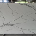 Calacatta Color Artificial Countertop Quartz Stone Slabs 3200x1600mm For Kitchen