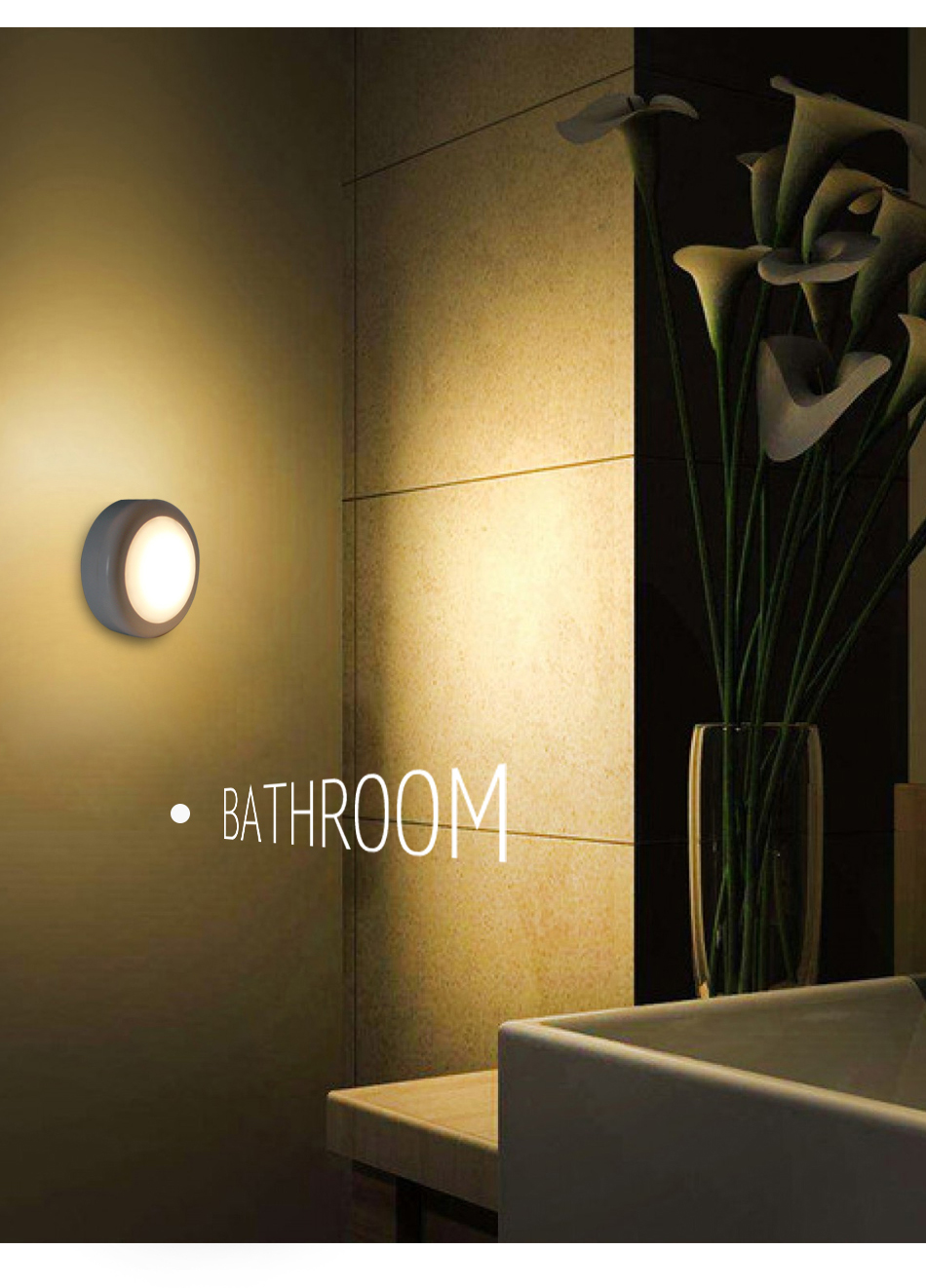 LED Puck Light Under Cabinet Lighting RGB Dimmable Touch 12 Colors Wireless Battery Powered Cupboard Wardrobe Night Lamp