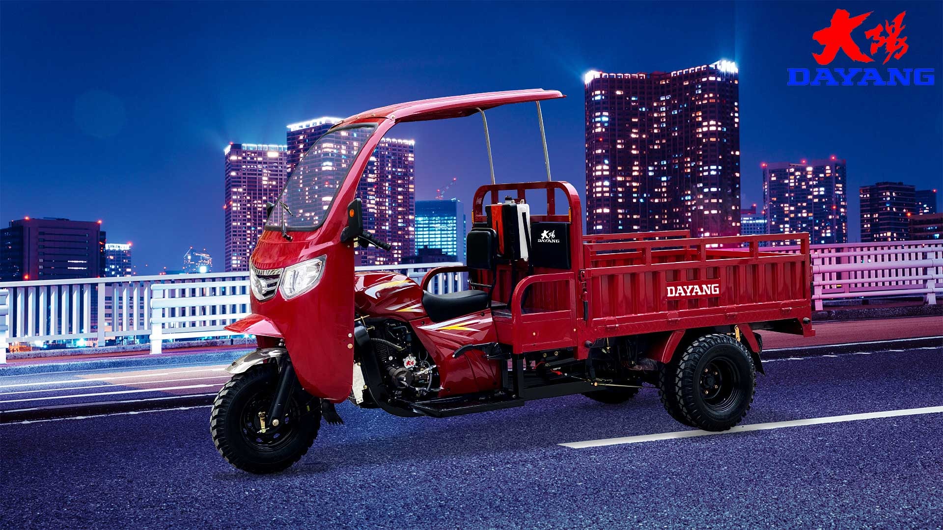 65 km/h Top Speed Diesel Semi Cab Cargo Tricycle Three Wheels Motorcycle 2021 Design