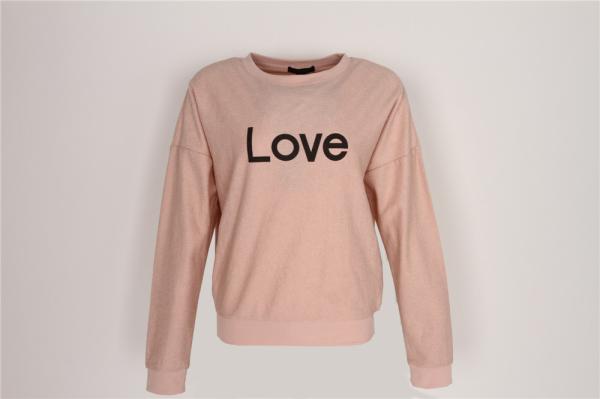 Love Print Women's Sweatshirts No Hood Ladies Cropped Jumper 65% Polyester 35%