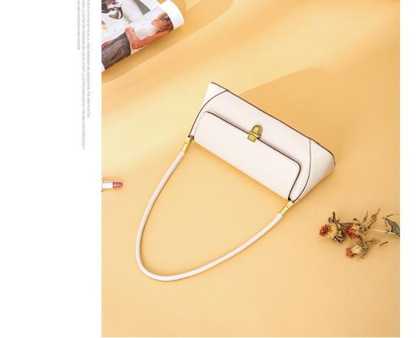 Buy cheap Women White Baguette Shape PU Leather Clutch Bag Pouch Handbag from wholesalers