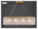 Luxury living room chandeliers blue glass hanging lamp rectangle chandelier