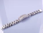 25.7gram Stones Crystals 925 Sterling Silver Bangles Pearl Shape Men's Bracelet