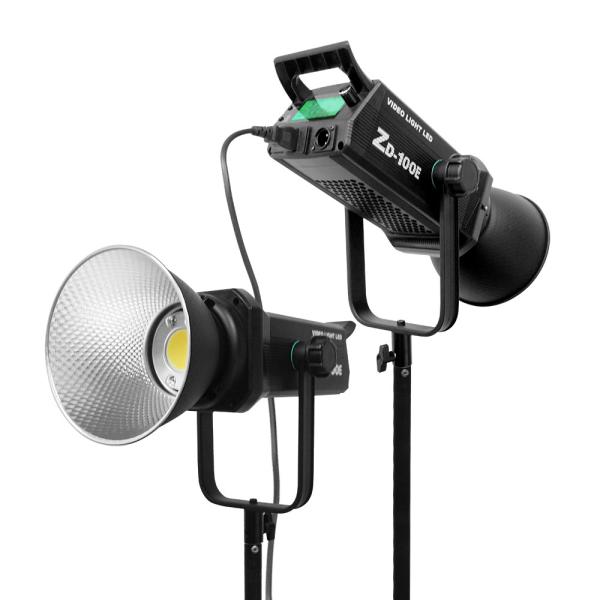 Black COB portable spotlight 100w dual color temperature suitable for live