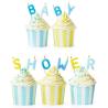 Buy cheap 196.8mm 7.75 Inches Fat Light Blue And White Striped Paper Straws from wholesalers