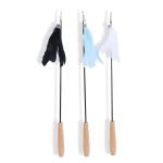 Retractable Wooden Handle Cat Petting Stick Interactive Pet Supplies Cat Toy