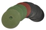 Buy cheap Round Shape Diamond Polishing Pads 4500 RPM Neon Green 5 Inch Hook And Loop Backing from wholesalers