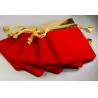 Buy cheap 50 jewelry pouches - Gold top velvet pouches, jewelry bags, red color, 10cmX8cm from wholesalers