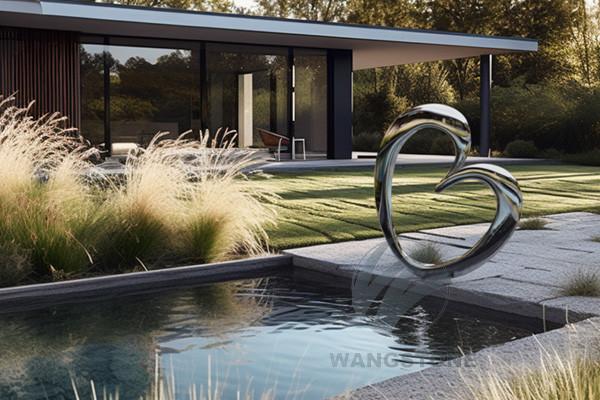 Buy cheap Garden Yard Modern Art Mirror Polished Love Heart Sculpture from wholesalers