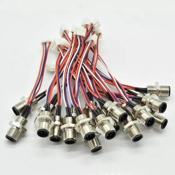 Buy cheap IP67 Waterproof D Code Male Aviation Cable M12 4 Pin Cable Threaded Coupling from wholesalers
