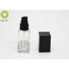 Buy cheap 30ml Square Glass Clear Foundation Pump Bottle Skin Serum Makeup Container from wholesalers