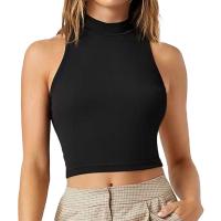 Buy cheap Custom Black Casual Sleeveless Solid Women Black Top Summer Sports Wear Clothing product