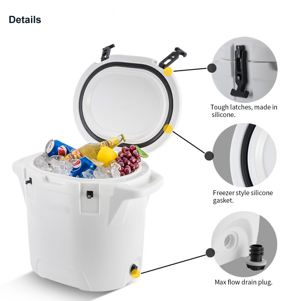 Rotomolded 25QT Round Cooler Box 55cm Car Ice Bucket