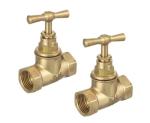 1/2" 3/4" HEX Double Thread Female Brass Stop Valve