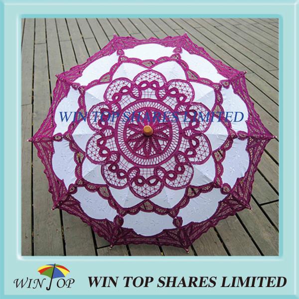 Buy cheap China Classical purple and white cotton parasol from wholesalers