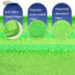 5.5"X17.2" Microfiber Cleaning Mop Microfiber Wet Mop Head Green Fiber Stripe