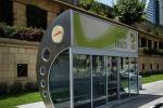 Unique Shape Stainless Steel Bus Stop Heat Resistant With Advertising Light Box