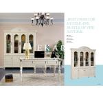 white wooden 4 doors glass cabinet