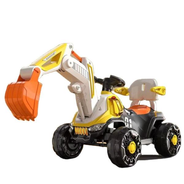 LED Headlights and Dynamic Music 6v Electric Ride on Construction Truck Car for