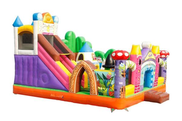 Buy cheap 0.55mm PVC Inflatable Bouncy Castle Playground For Rental Full Color Printing from wholesalers