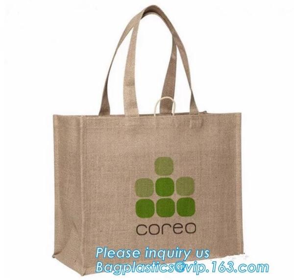 shoulder strap plain jute beach bags logo print jute shopping bag promotional