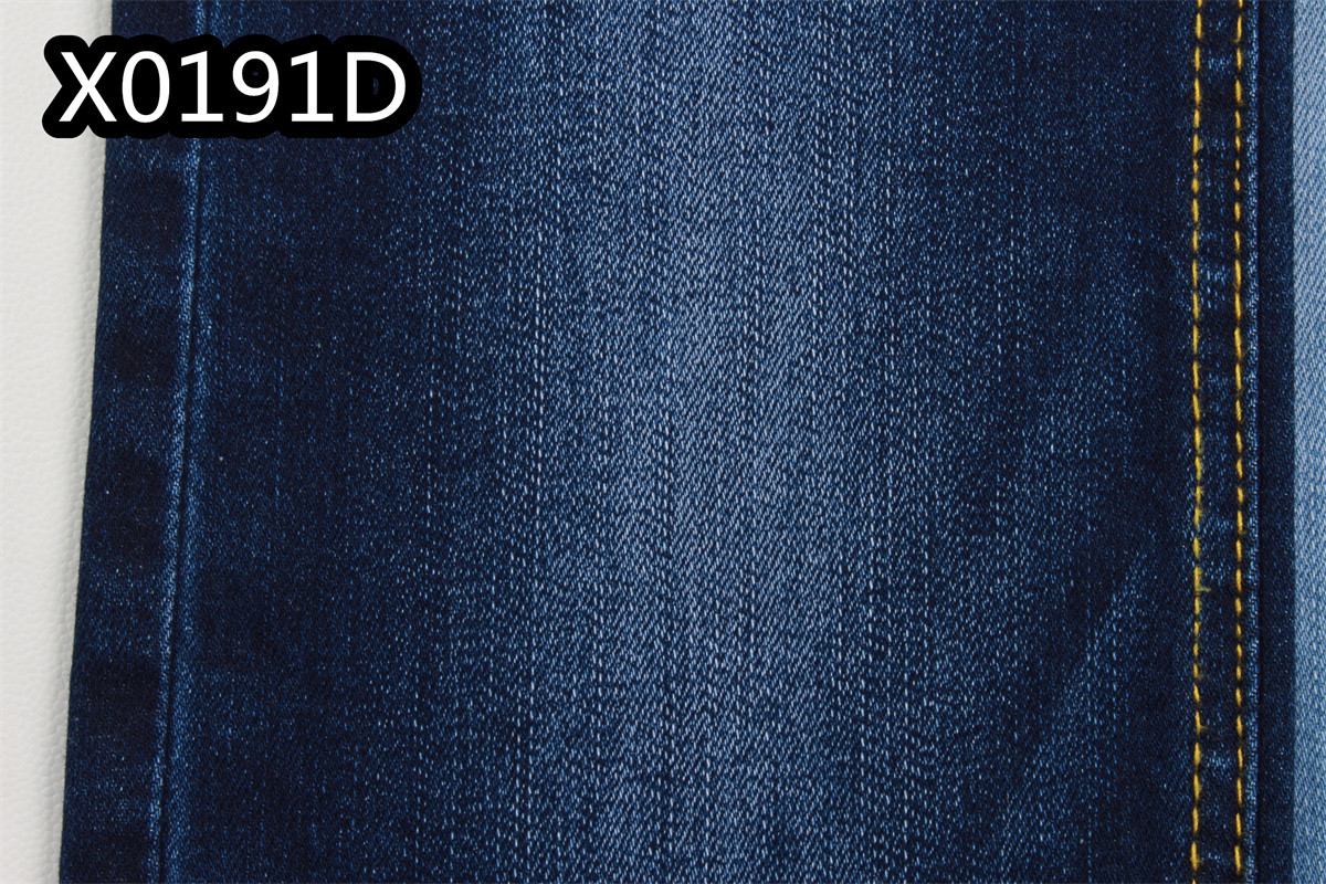 Sanforizing Denim Fabric Rolls Of Fabric Dyed Denim 10 Oz Dual Core 2% Spandex