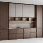 Custom New Luxury Modern Wood Door Material Wood Grain Kitchen Cabinets for