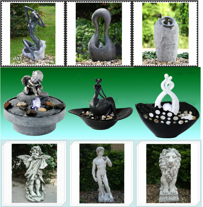 Pillar Resin Garden Fountains Indoor & Outdoor Water Fountain Decoration