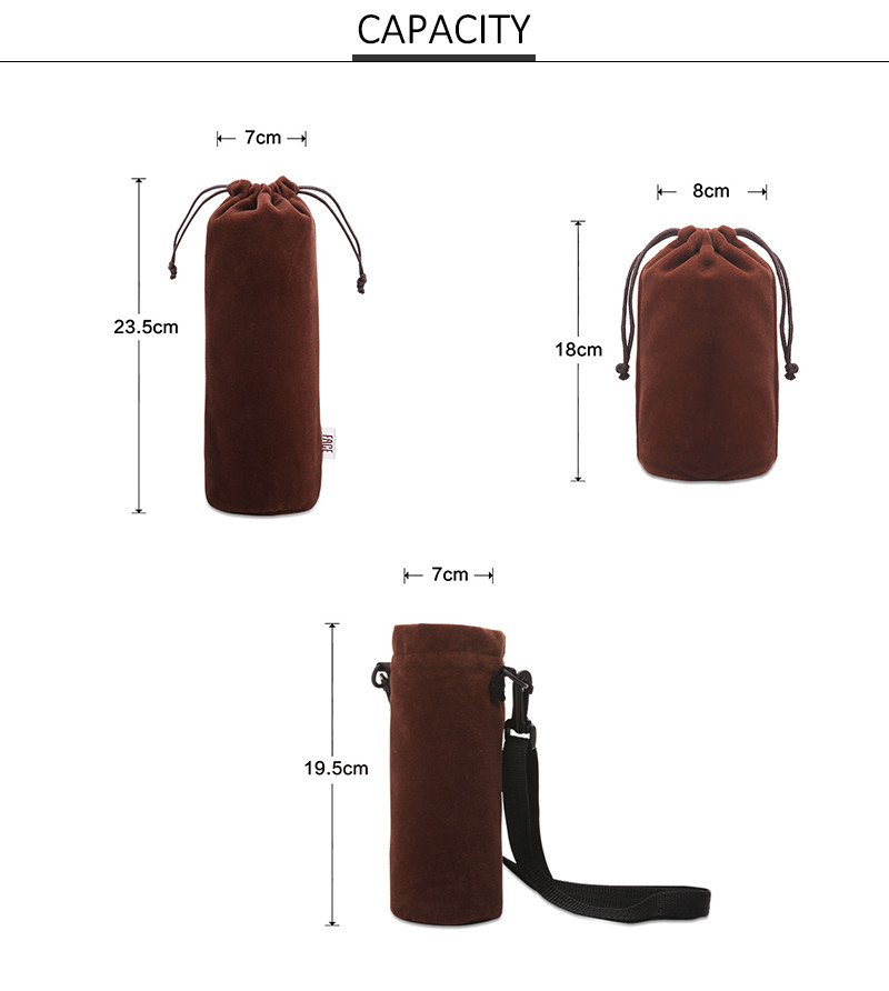 L7*H23.5CM Drawstring Velvet Wine Bottle Sleeve
