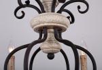 Wood slat Iron chandelier for Farmhouse Bedroom Lighting (WH-CI-71)