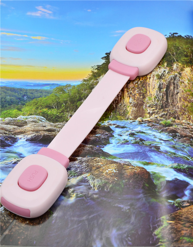3 Colors Child Safety Lever Door Locks Double Push Buttons For Baby Proofing