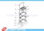 4 - Shelves Solid Wood Soft Drinking Display Stand With Printing Logo / Metal