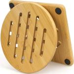 Kitchen Natural Bamboo Trivet Wood Hot Pads Heat Resistant