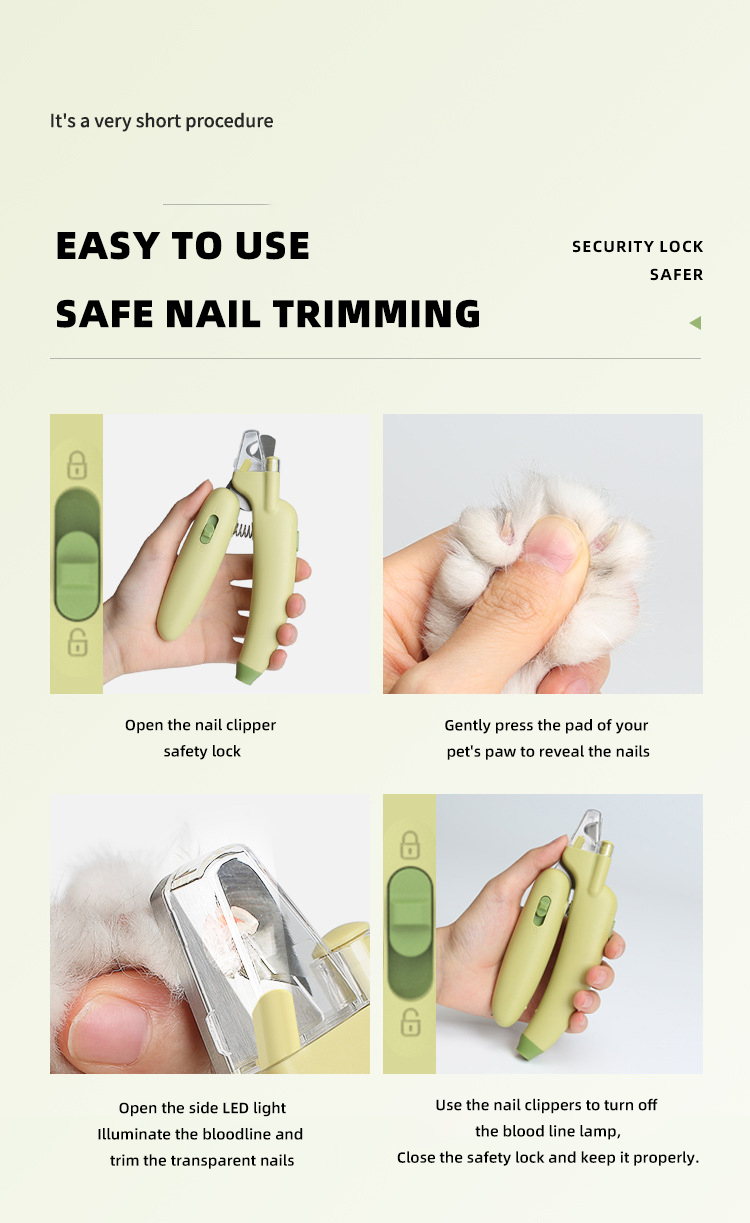LED Light Pet Nail Clippers Professional Electric Dog Nail Trimmer