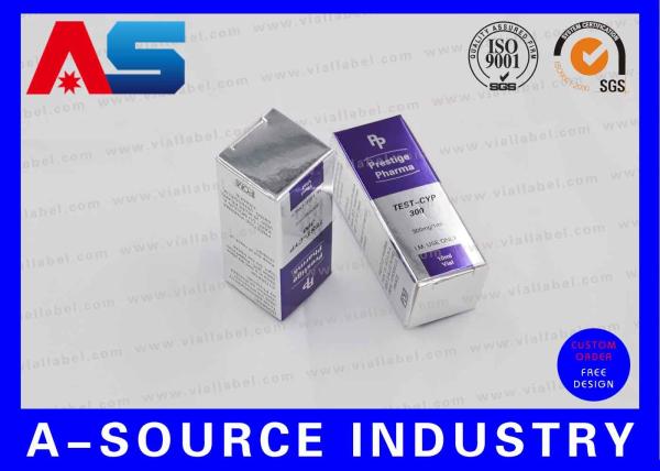 Buy cheap Shinny Silver Foil 10mL Pharmaceutical Boxes For Muscle Building Peptide UK from wholesalers