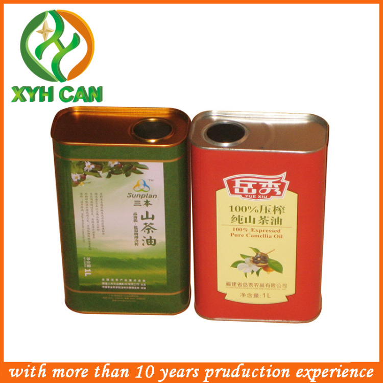 Olive Oil Tin Can Rectangular Metal Container 0.18~0.25 Mm Thickness